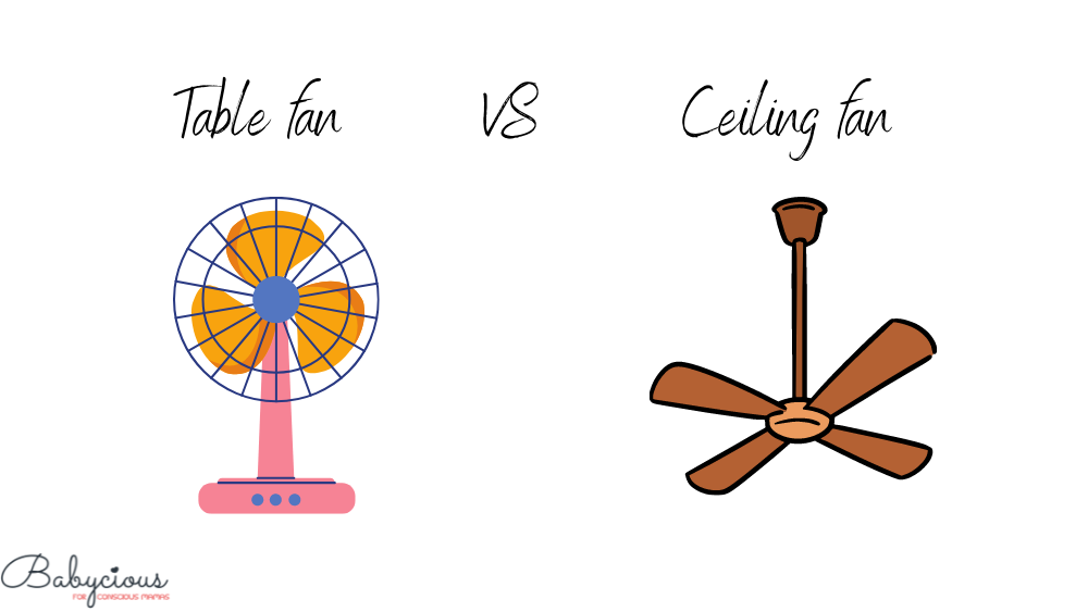 using fan for baby room: table fan vs ceiling fan for baby